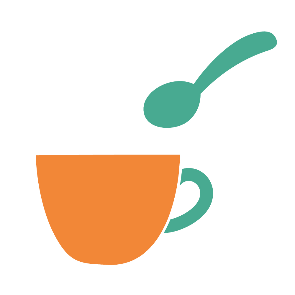 コーヒーカップとスプーンのアイ