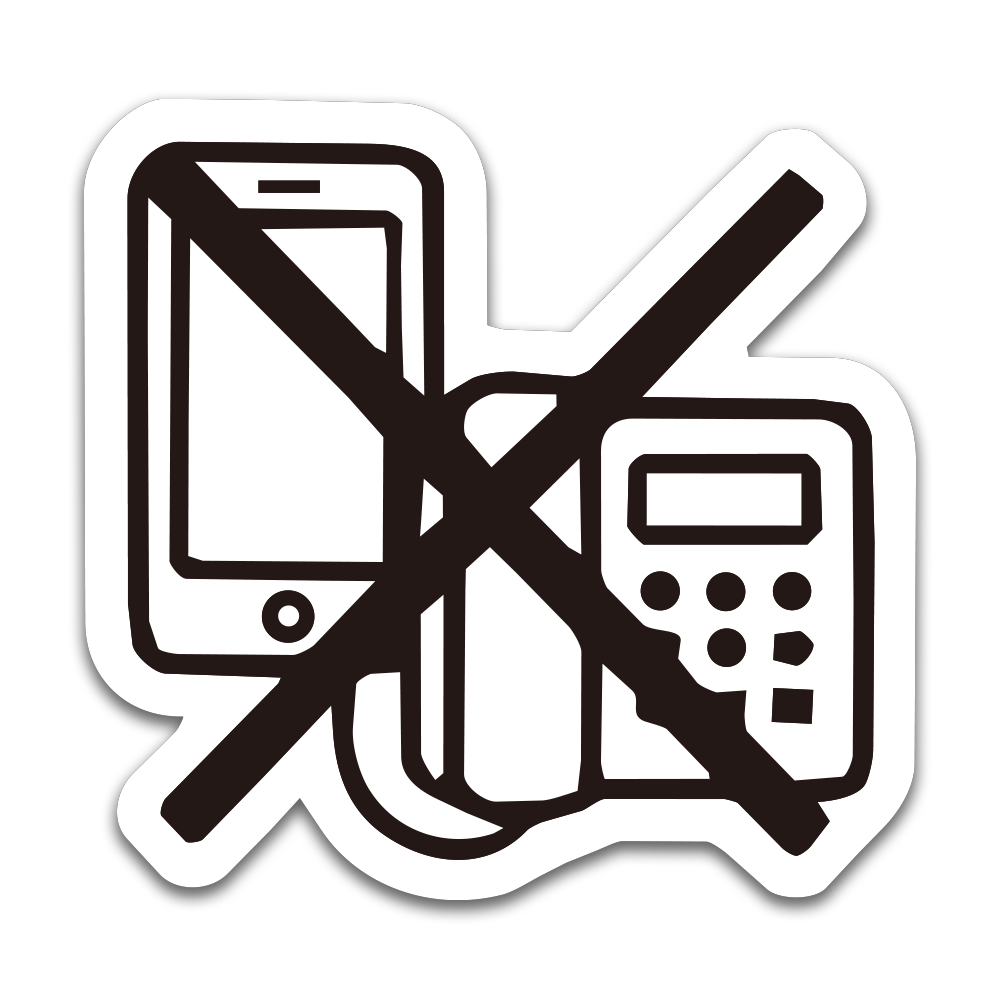 スマートフォンと固定電話にバツ