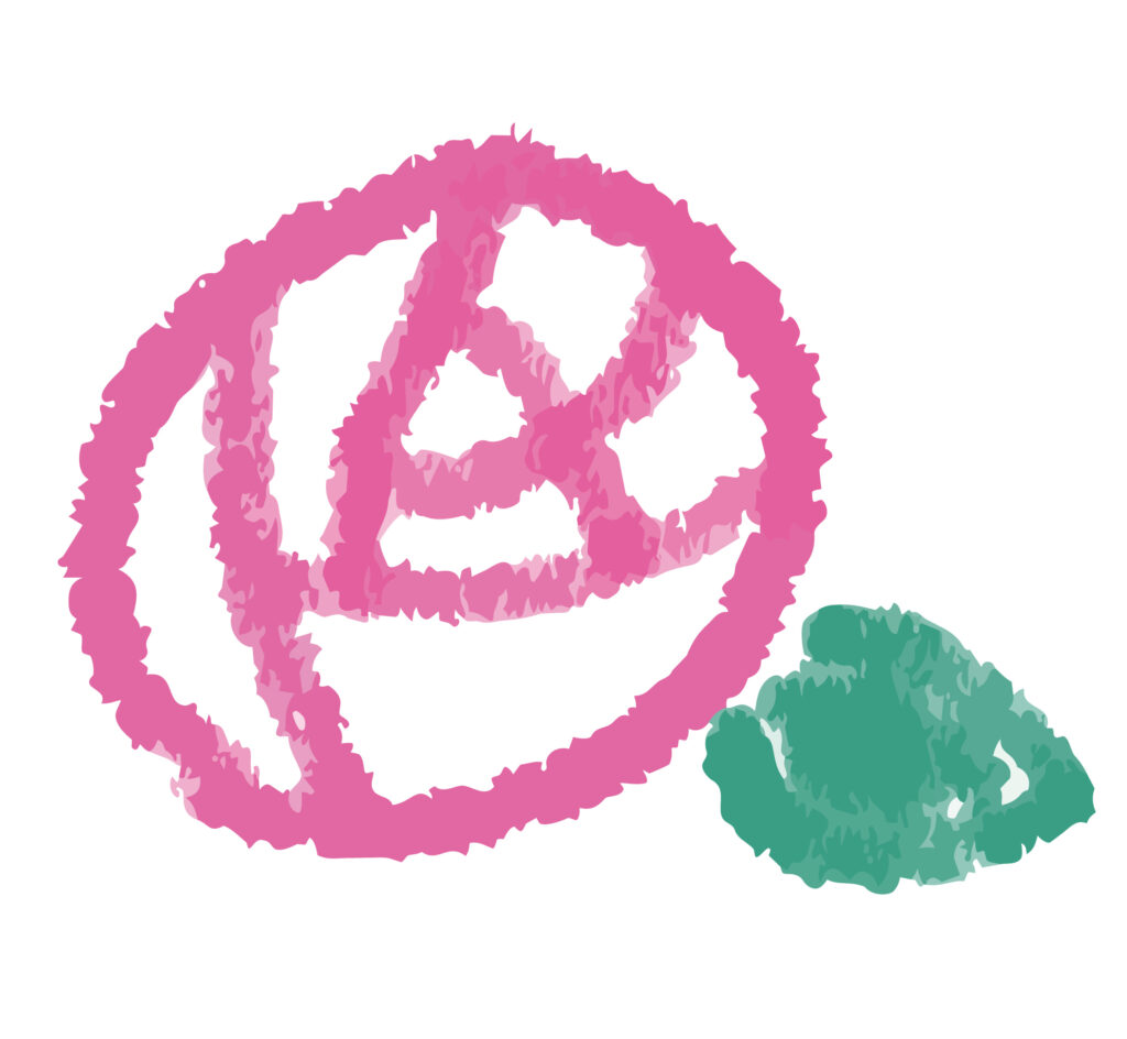 かわいい薔薇の花を、手書きなら