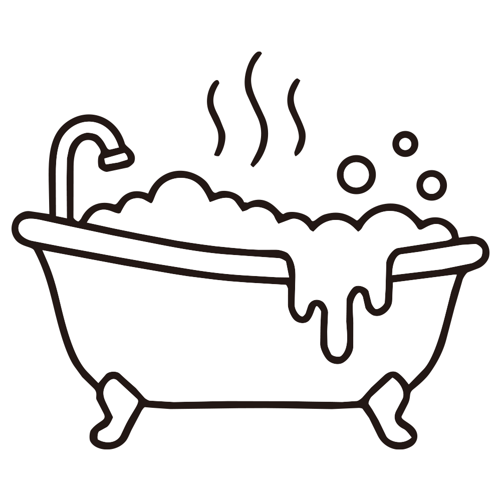 もこもこの泡と湯気が立つおしゃ