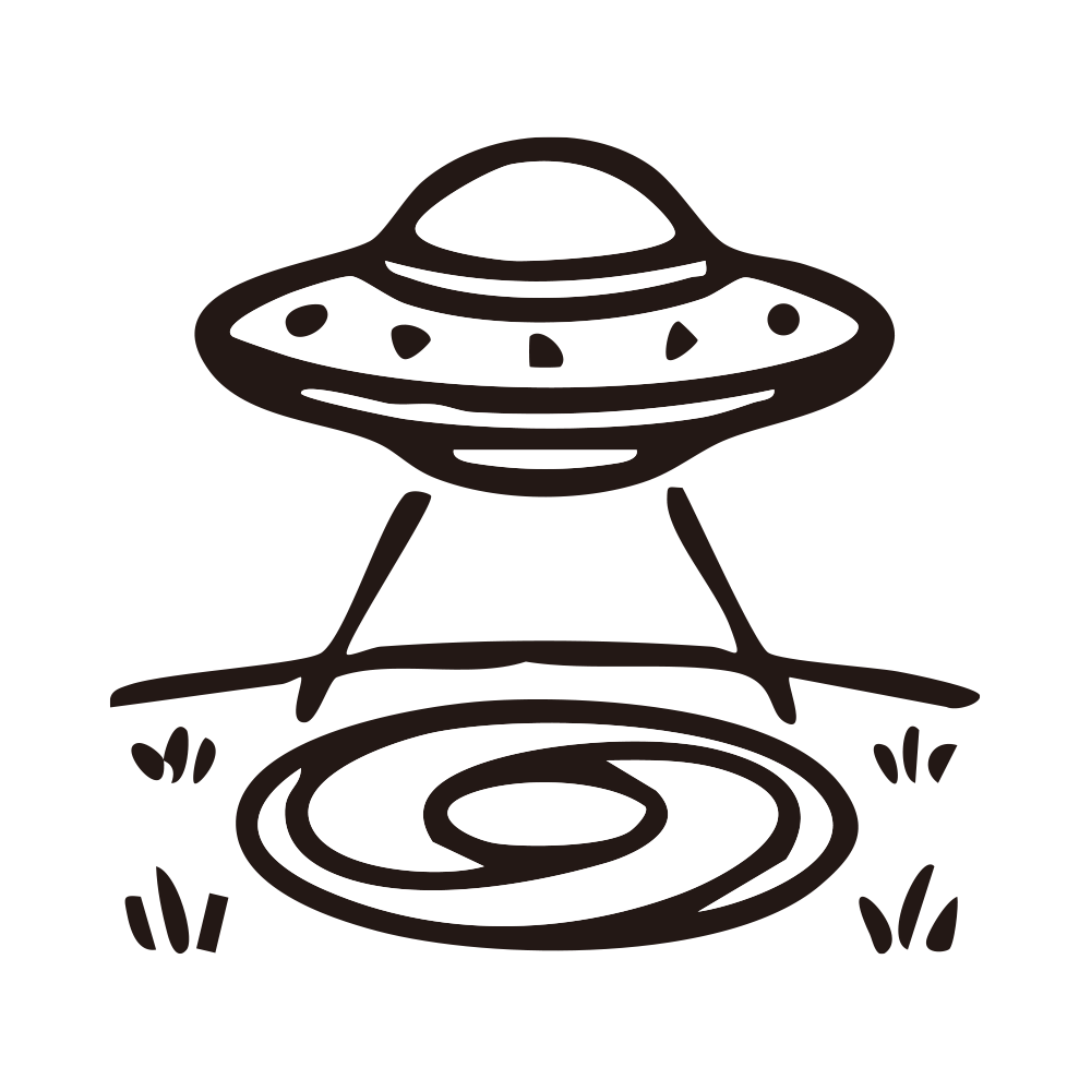 草原にミステリーサークルを描き