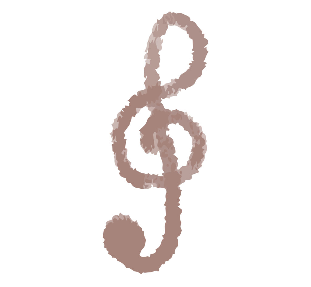 音符の記号をクレヨンで描いたよ