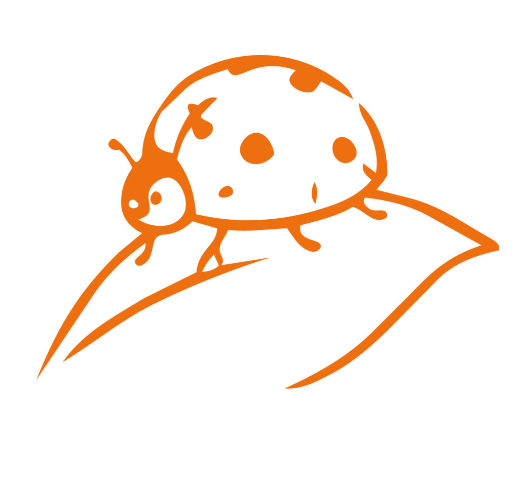 テントウムシをシンプルな線画で