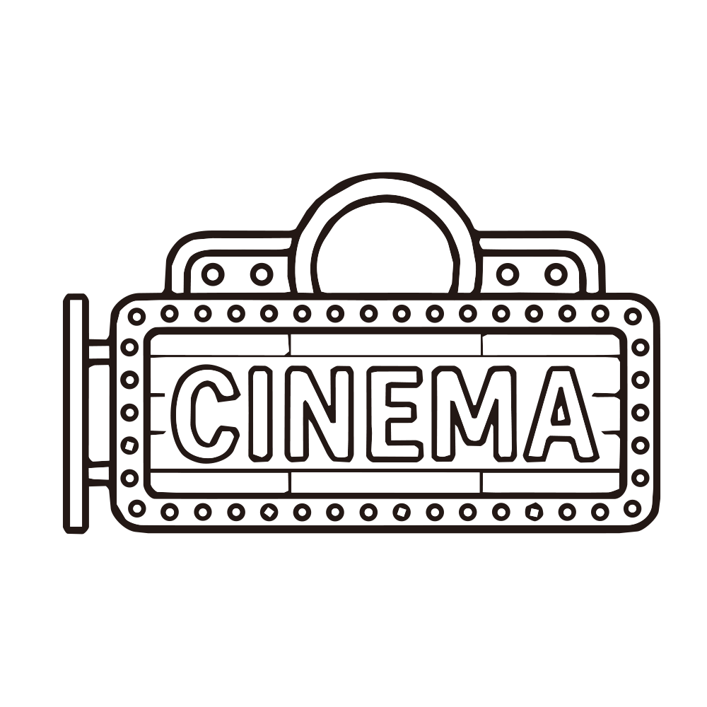 電球で縁取られた「CINEMA