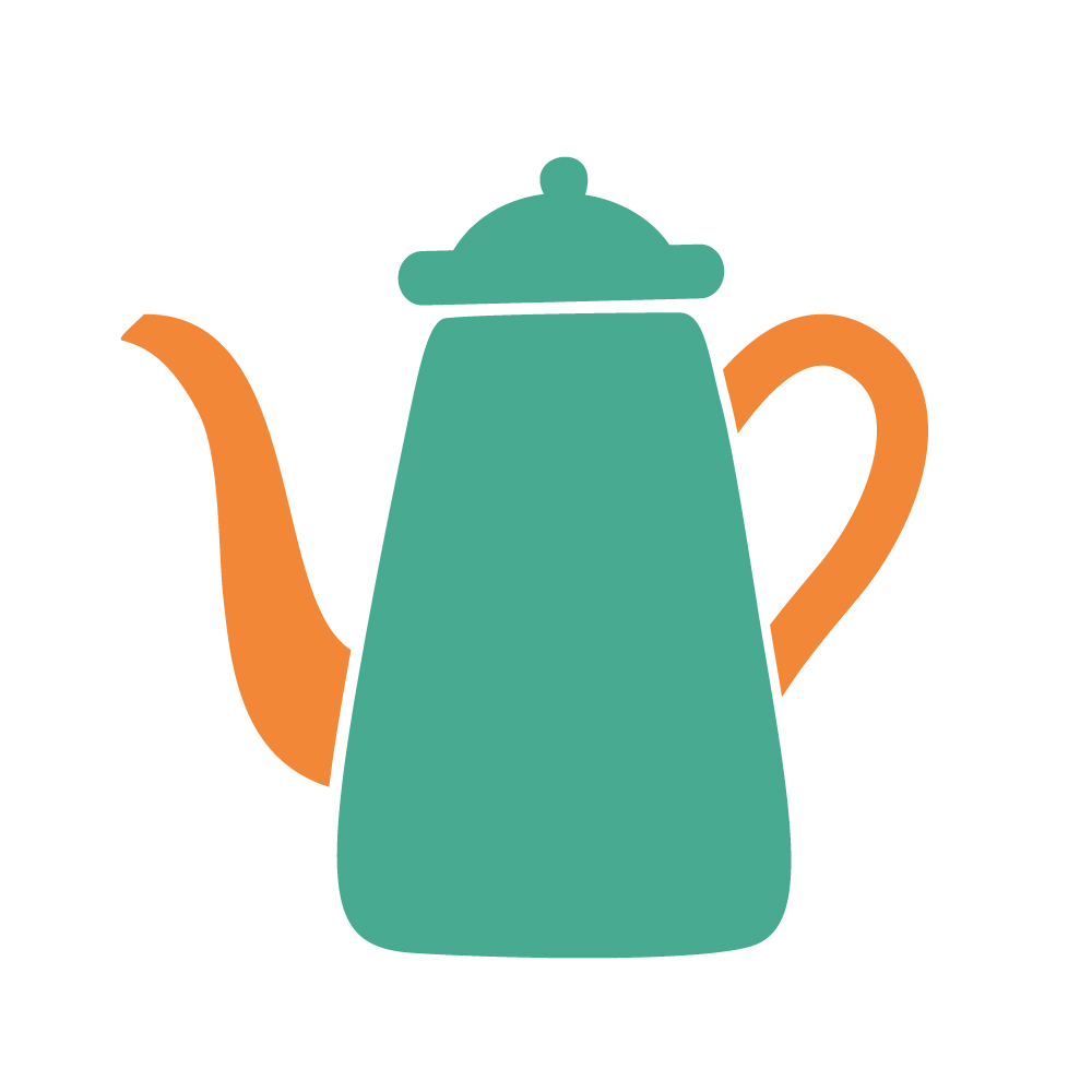 お湯を注ぐコーヒーポットのアイ