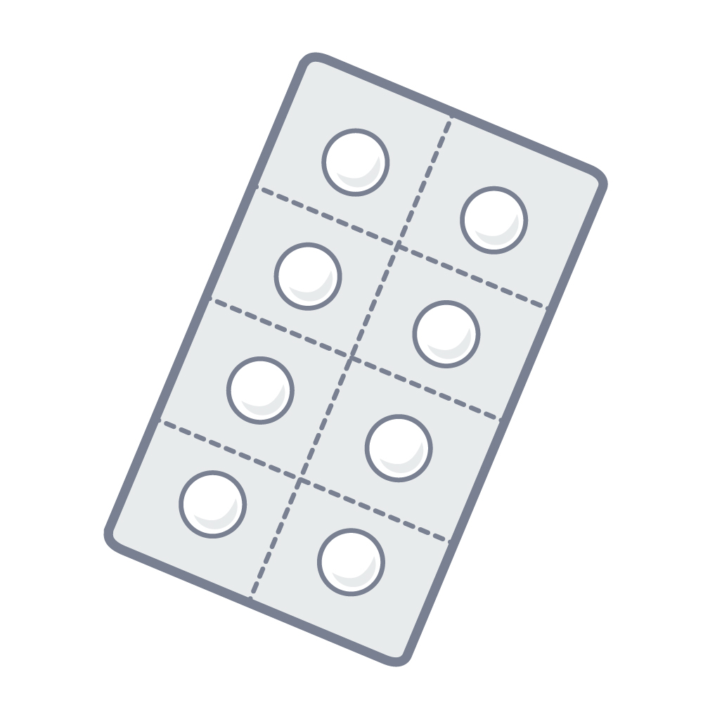 PTP包装された錠剤のイラスト