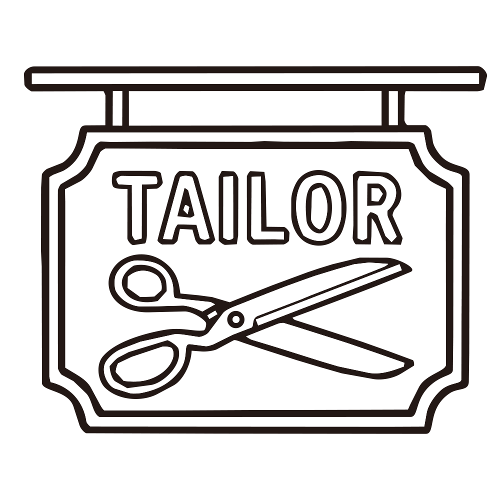 裁ちばさみと「TAILOR」の