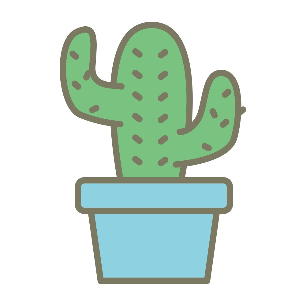 水色の鉢に植えられた両腕を広げ
