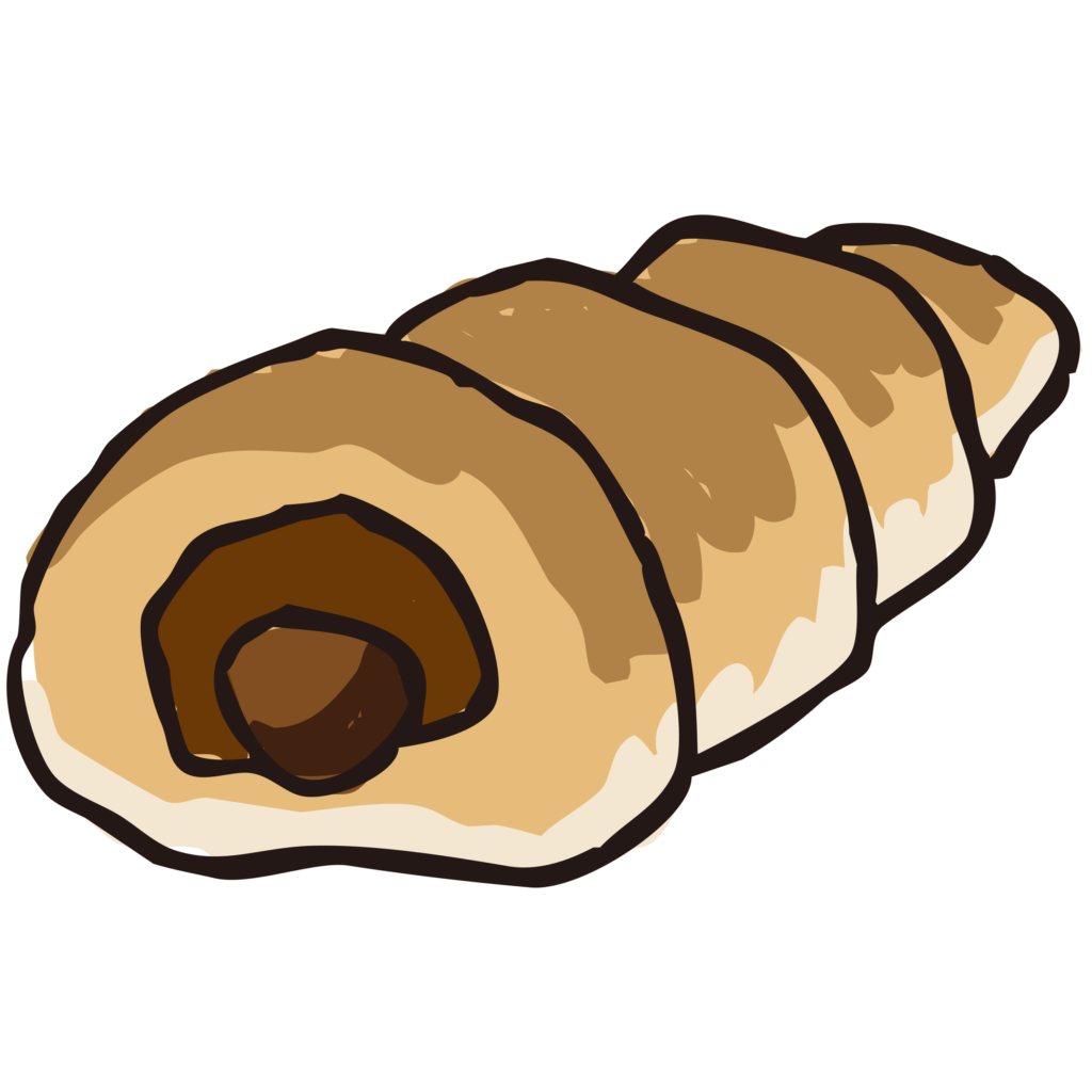 手書きのチョココロネのイラスト