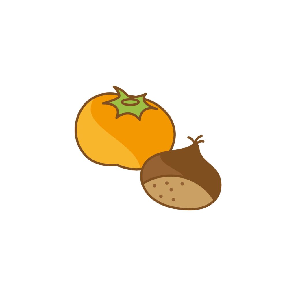秋の味覚のイラストです。 オレ