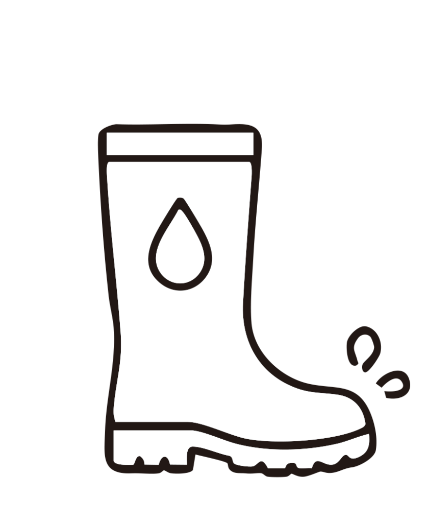 水滴マークと水しぶきが描かれた
