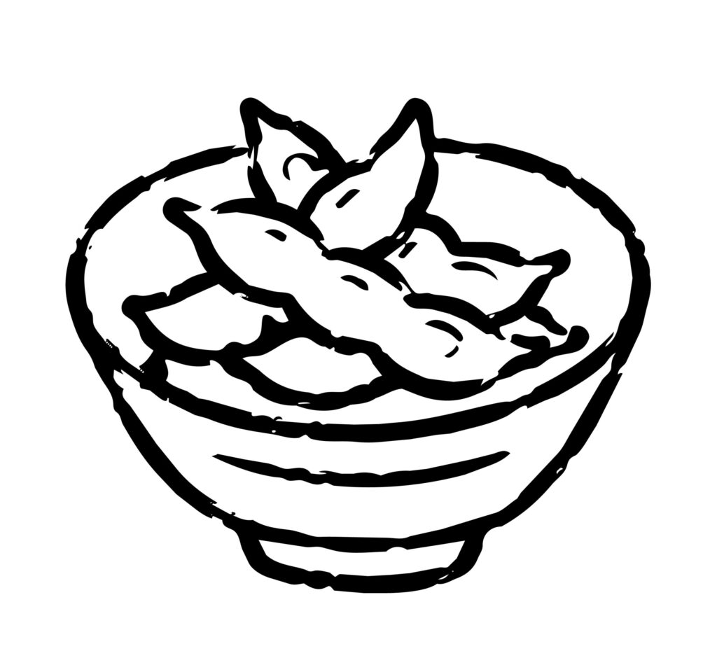 枝豆をお皿に盛り付けた、居酒屋