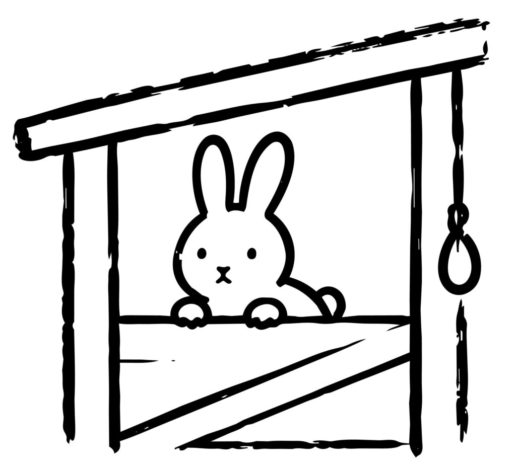 納屋の中にちょこんとたたずむ、
