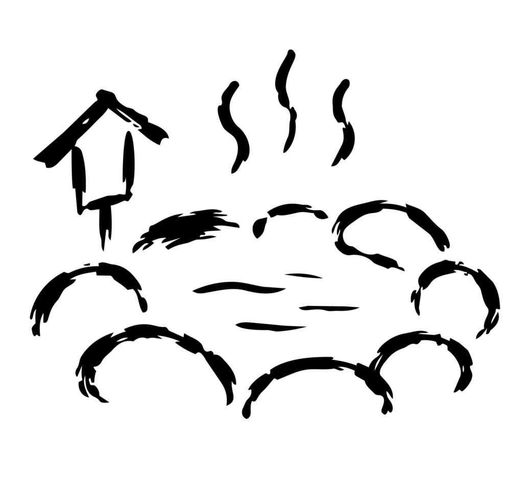 自然石を組み合わせた露天風呂を