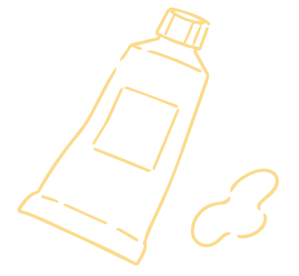 絵の具とインクを描いた、創作の