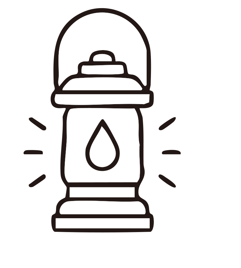 水滴マークがあしらわれた明かり