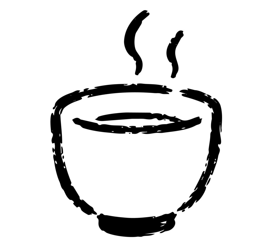 湯気が立ちのぼる熱いお茶を、和