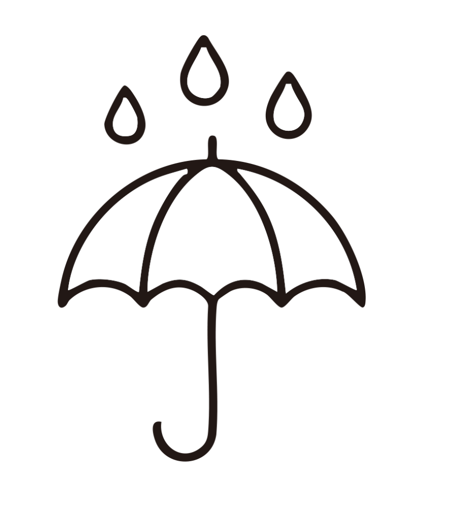 差した傘に雨粒が降るシンプルな