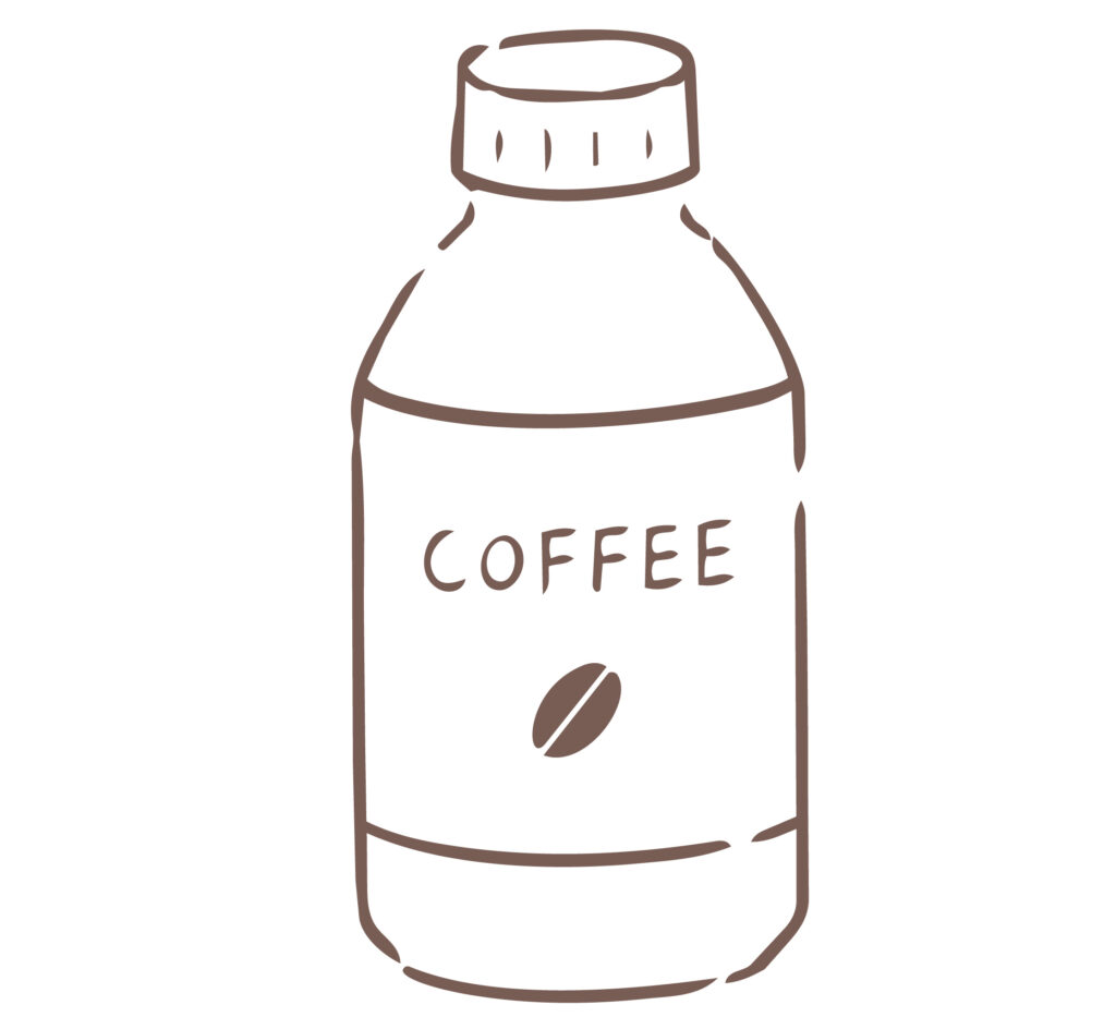 コーヒーボトルと自動販売機をシ