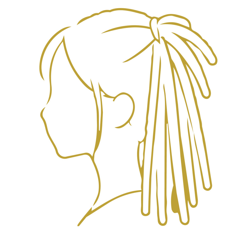 ドレッドヘアにした女性の横顔を
