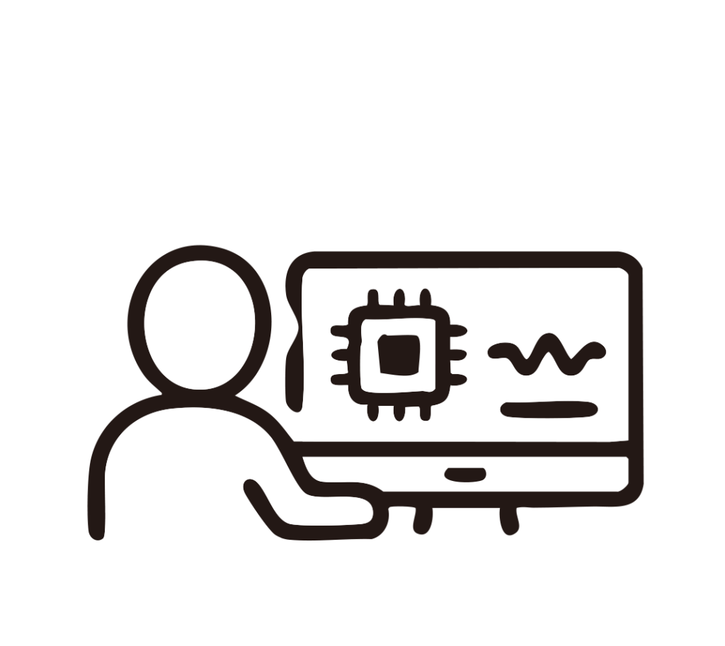 モニターに表示されたCPUチッ