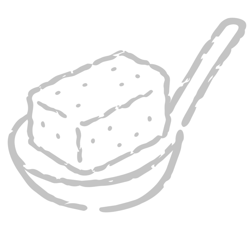 おたまにのった、だしが染み込ん