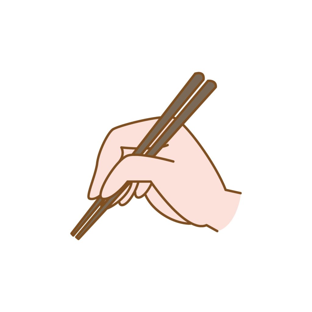 人物の手の動作のイラストです。