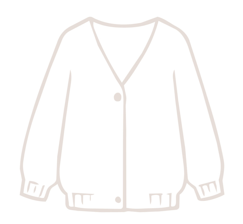 カーディガンをシンプルに描いた