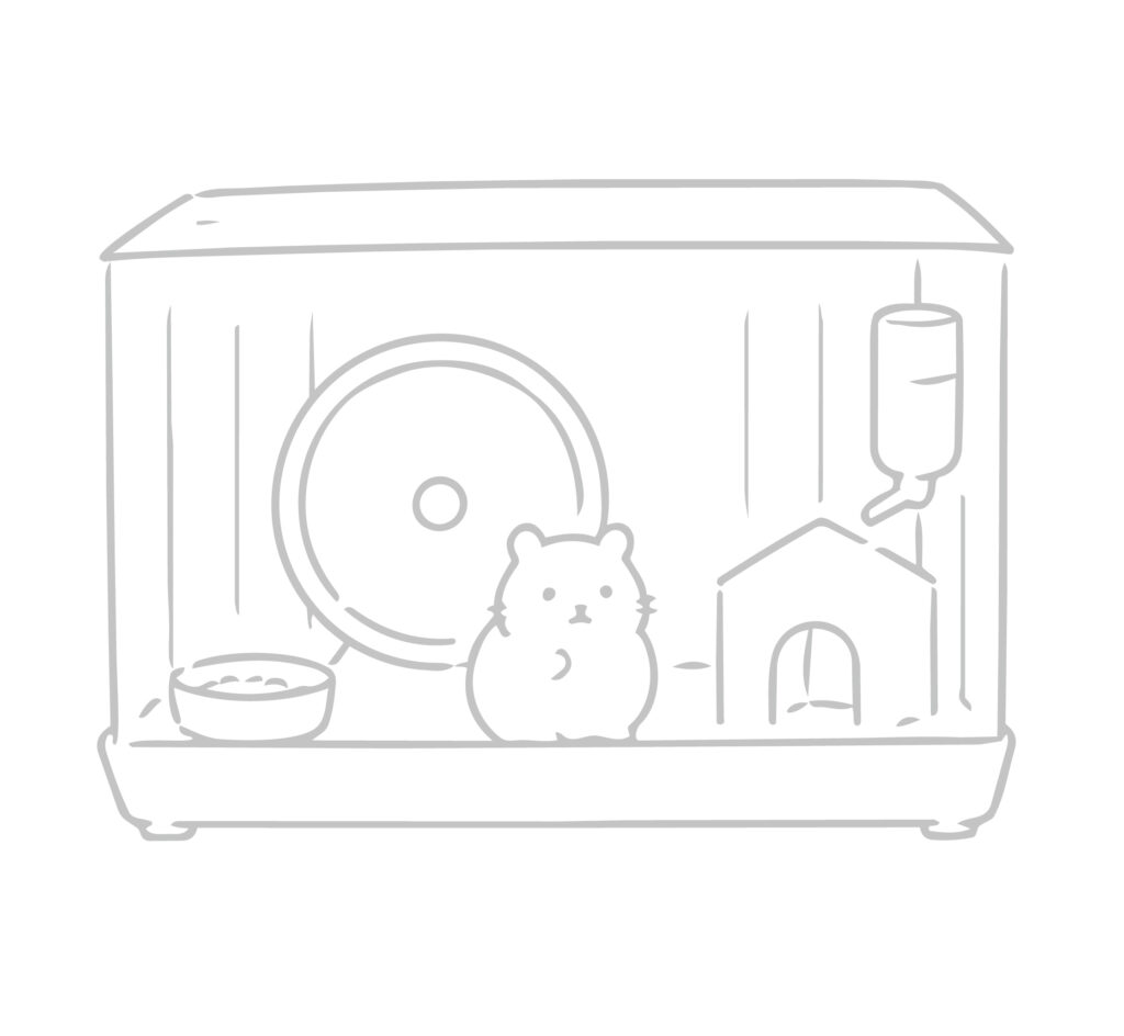 ケージの中にいるハムスターを描
