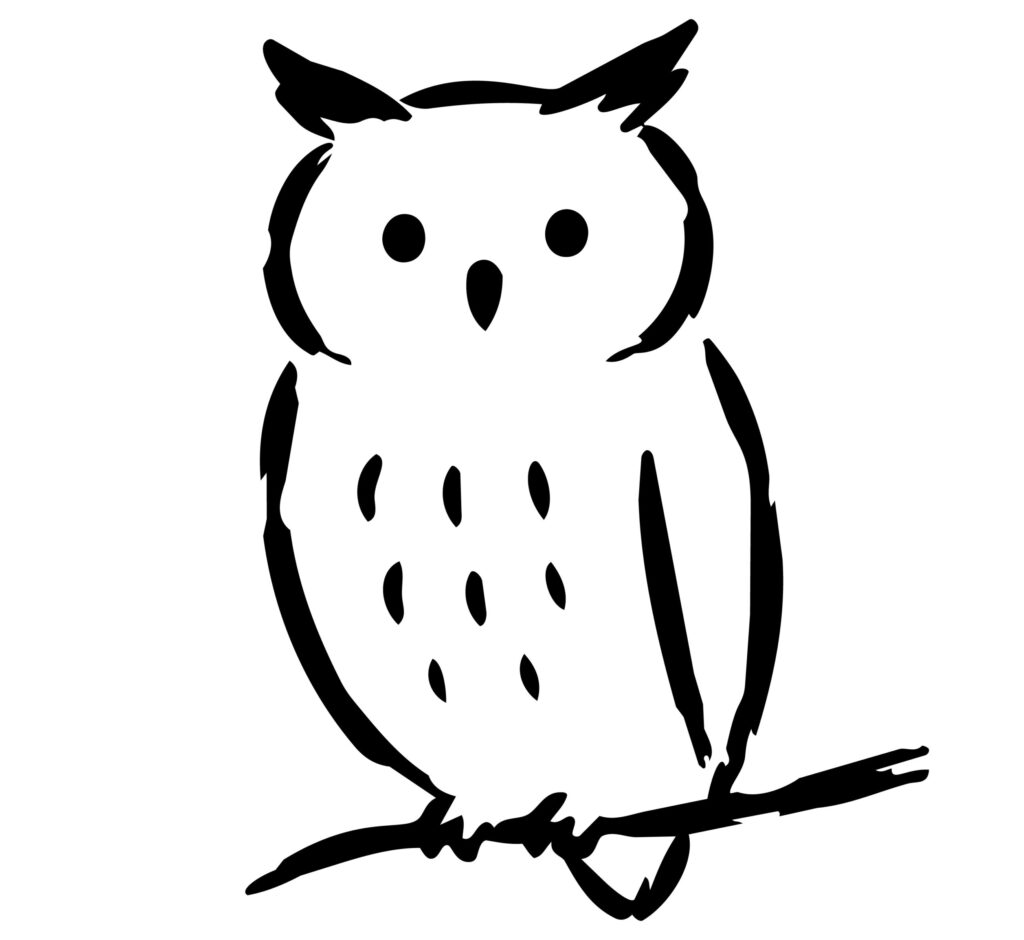 和風のふくろうイラストです。丸