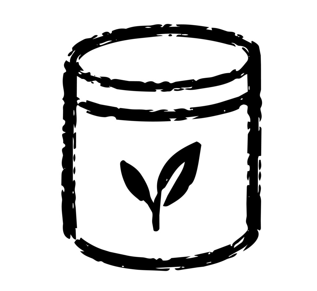 お茶缶のイラストです。丸みのあ