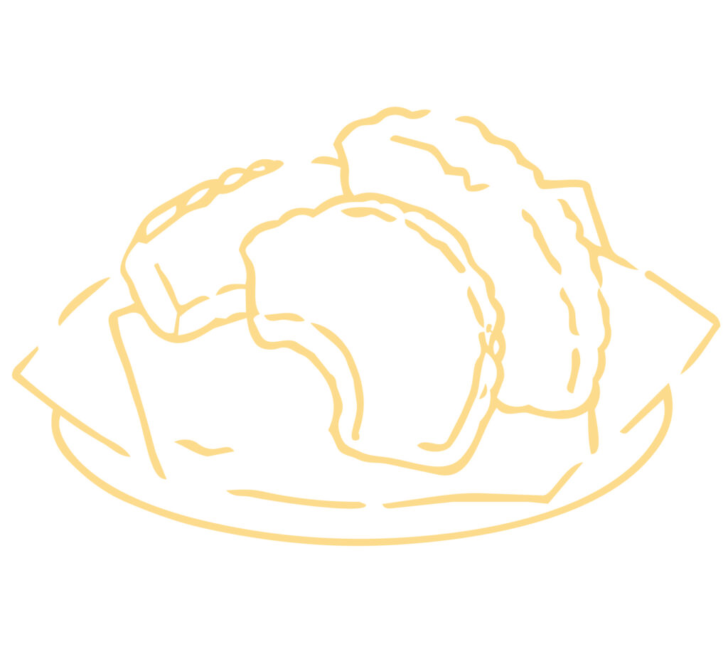 かぼちゃの天ぷらを描いた和食の