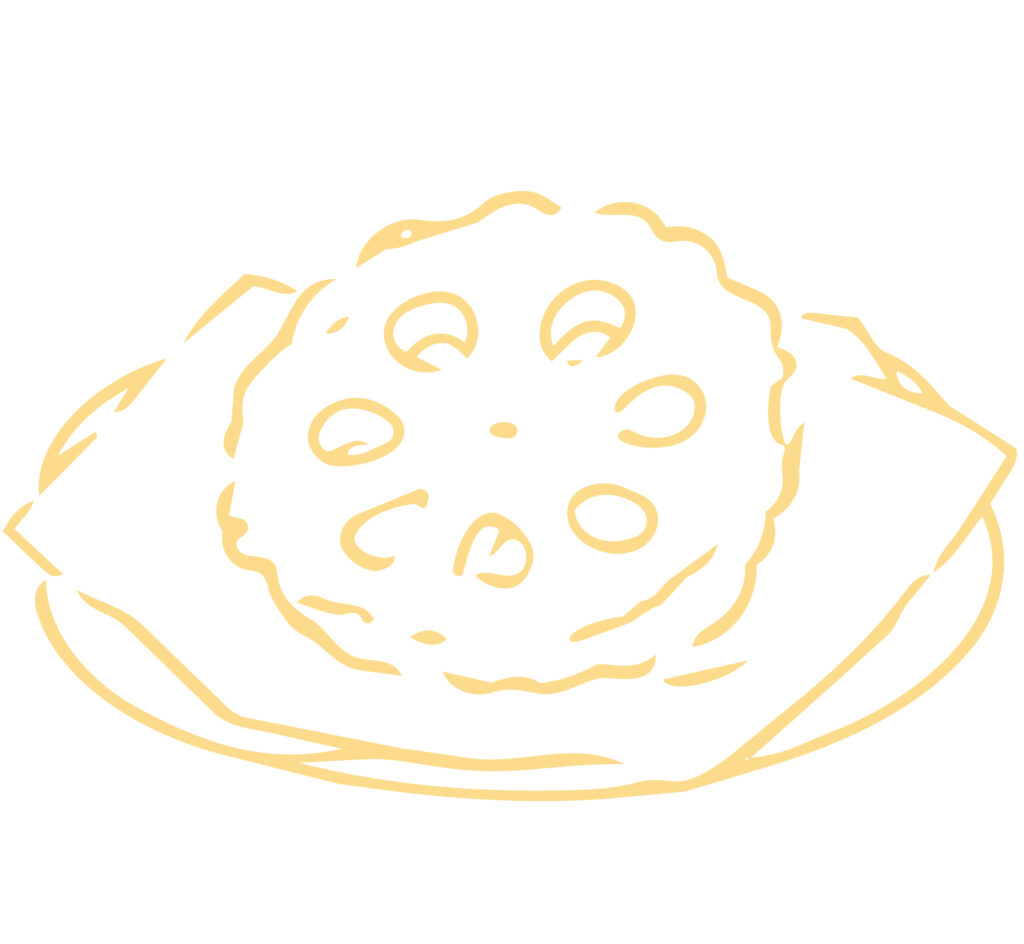 輪切りにしたれんこんを揚げた、