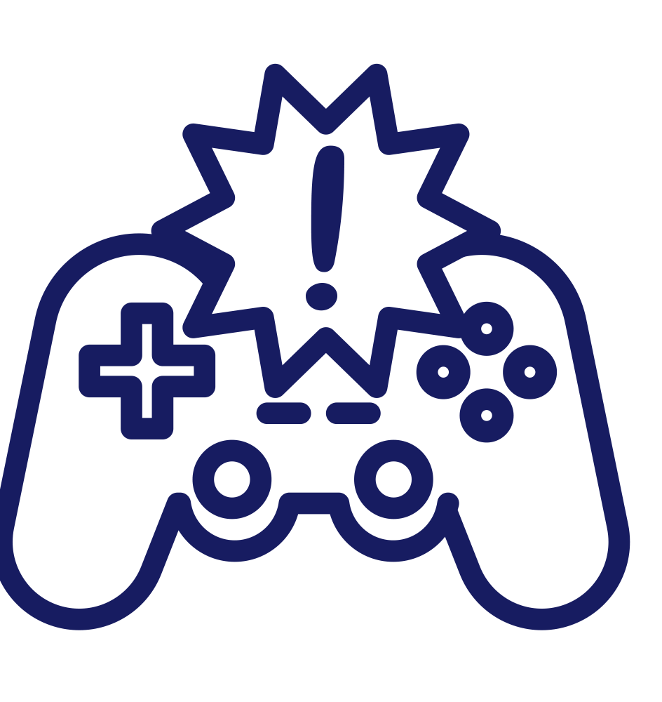 警告マークが飛び出すゲームパッ