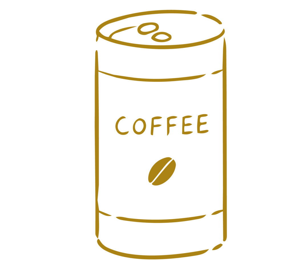 缶コーヒーをラフ画タッチでシン