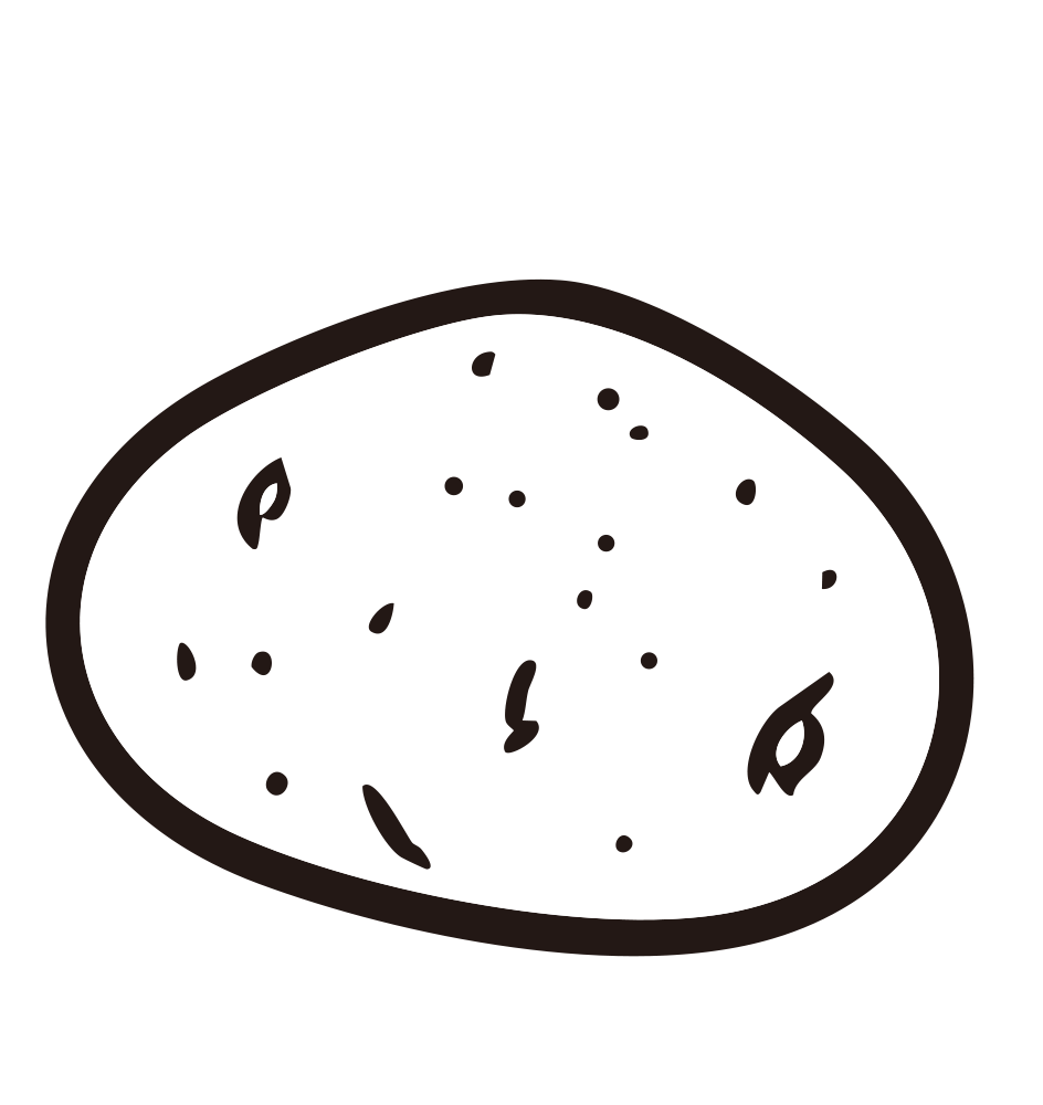 芽のくぼみがリアルに描かれたジ