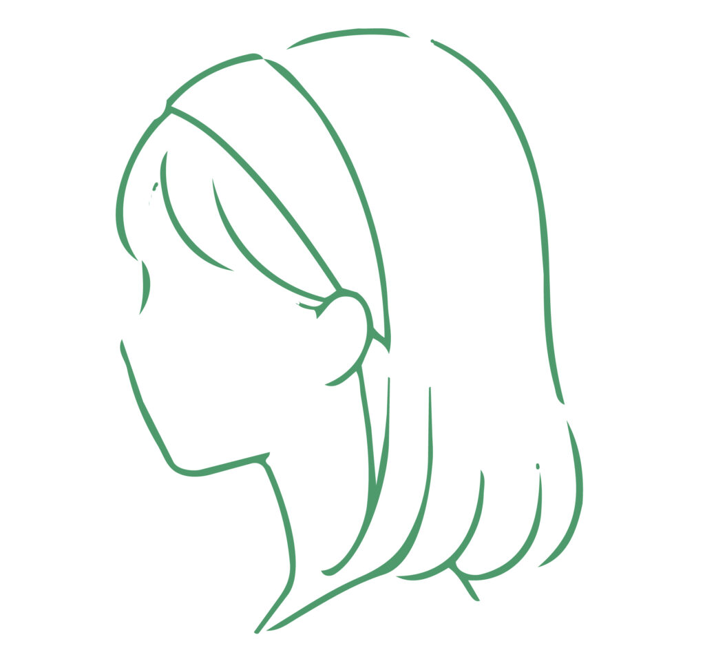 ヘアバンドをつけたボブヘアの女