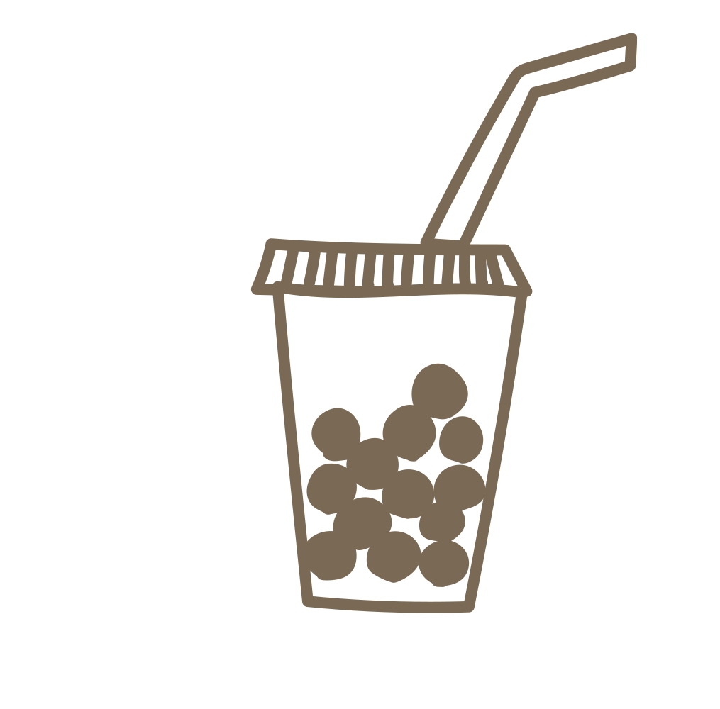 ストローが刺さったタピオカドリ