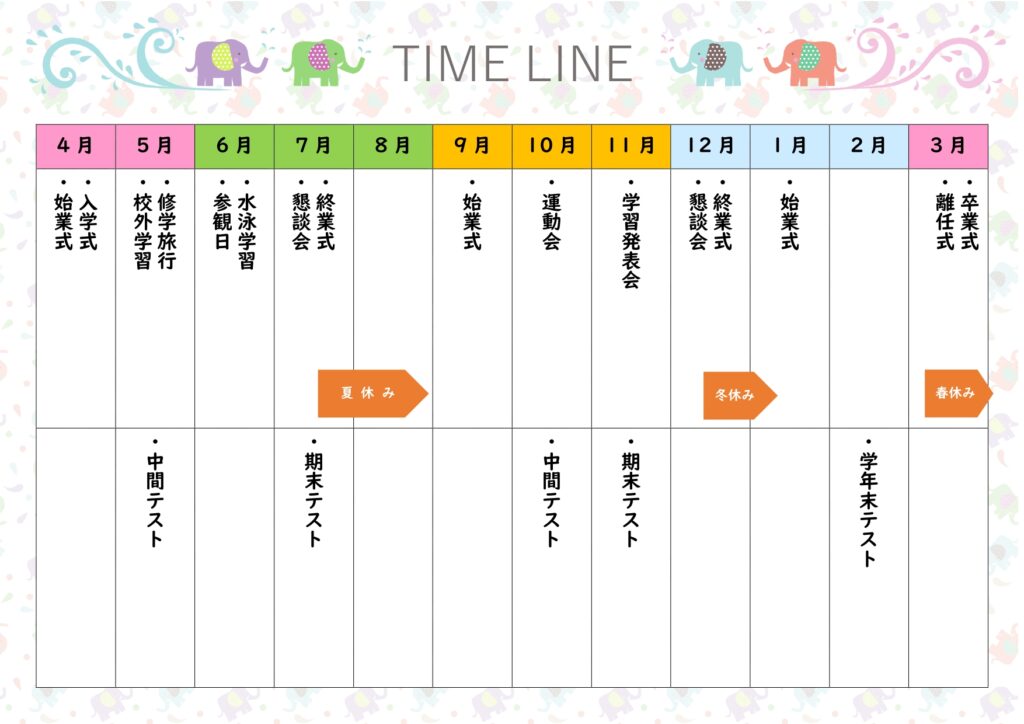 行事の予定を月ごとに探す手間を