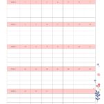 「明日は習い事、週末は学校行事」と、家族の予定が重なる毎日に役立つ月間スケジュール表テンプレートです。左側の欄に家族の名前を入れると、誰にどんな予定があるのかを