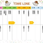「次の学校行事はいつ？」を親子で確認するなら、一年の流れが見える年間予定表が便利です。4月から翌年3月までを横に並べたこちらのテンプレートは、学校行事と定期テス