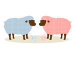 年賀状 2027年（丁未・未年）イラスト入り年賀状の素材 結婚報告