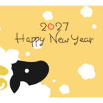 年賀状 2027年（丁未・未年）イラスト入り年賀状の素材 ショップロゴ